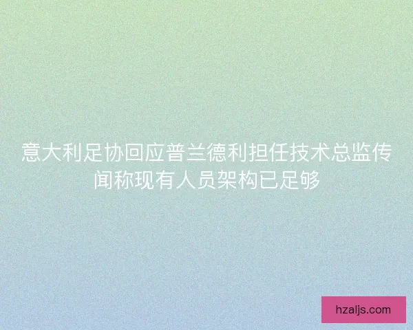 意大利足协回应普兰德利担任技术总监传闻称现有人员架构已足够